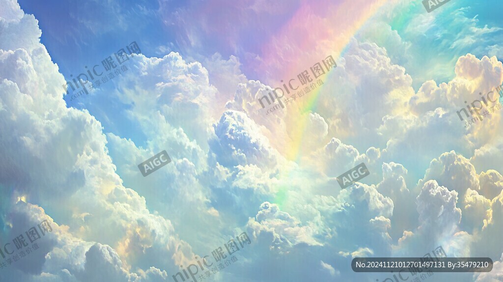 彩霞宽幅图