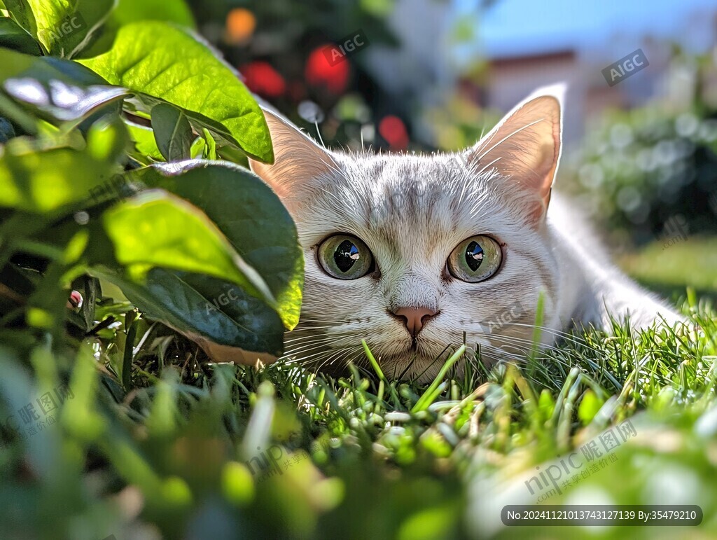 草丛中的猫咪