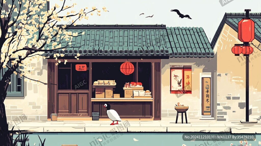 年糕店插画