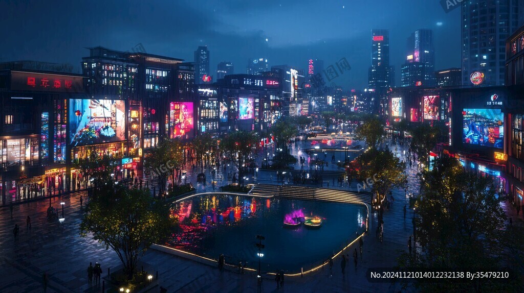 下沉广场夜景