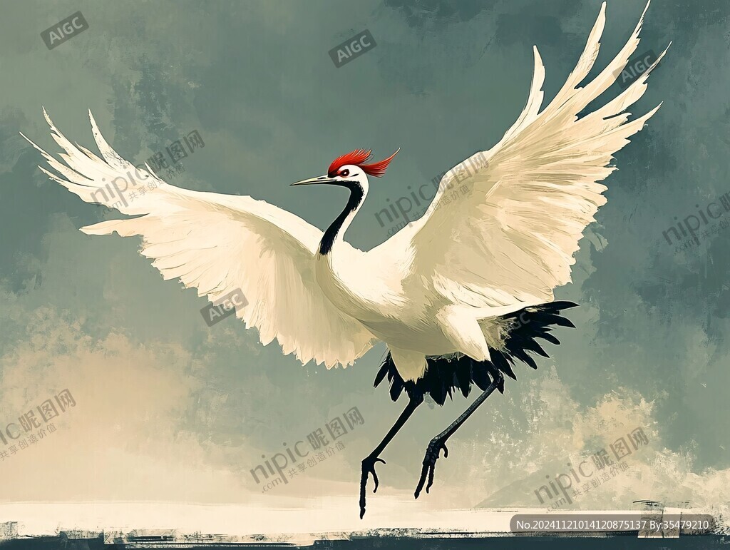 丹顶鹤插画