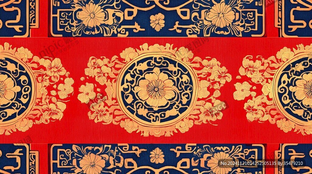 中式底纹刺绣包装底纹
