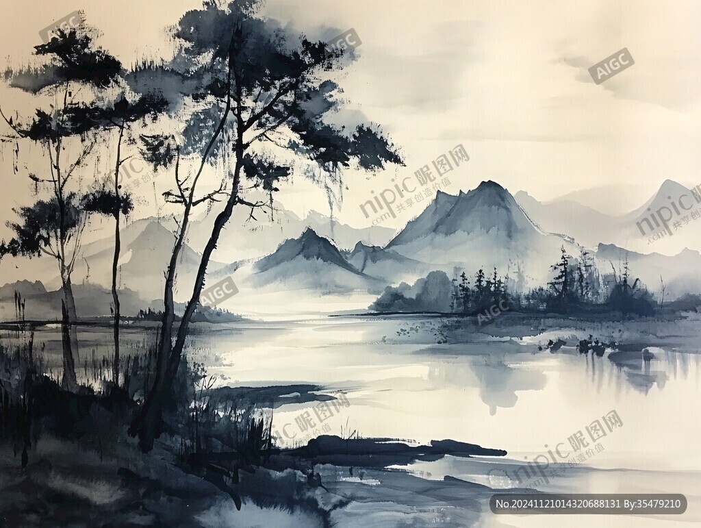 水色风景画