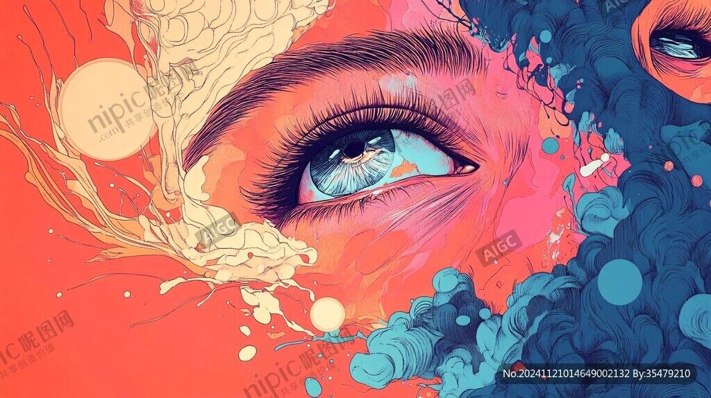 美女眼睛插画
