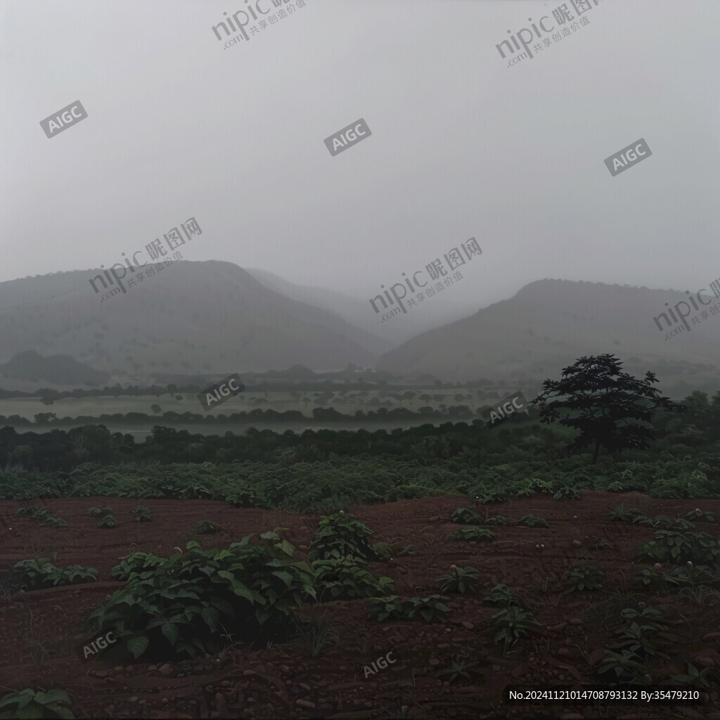 雨中远山