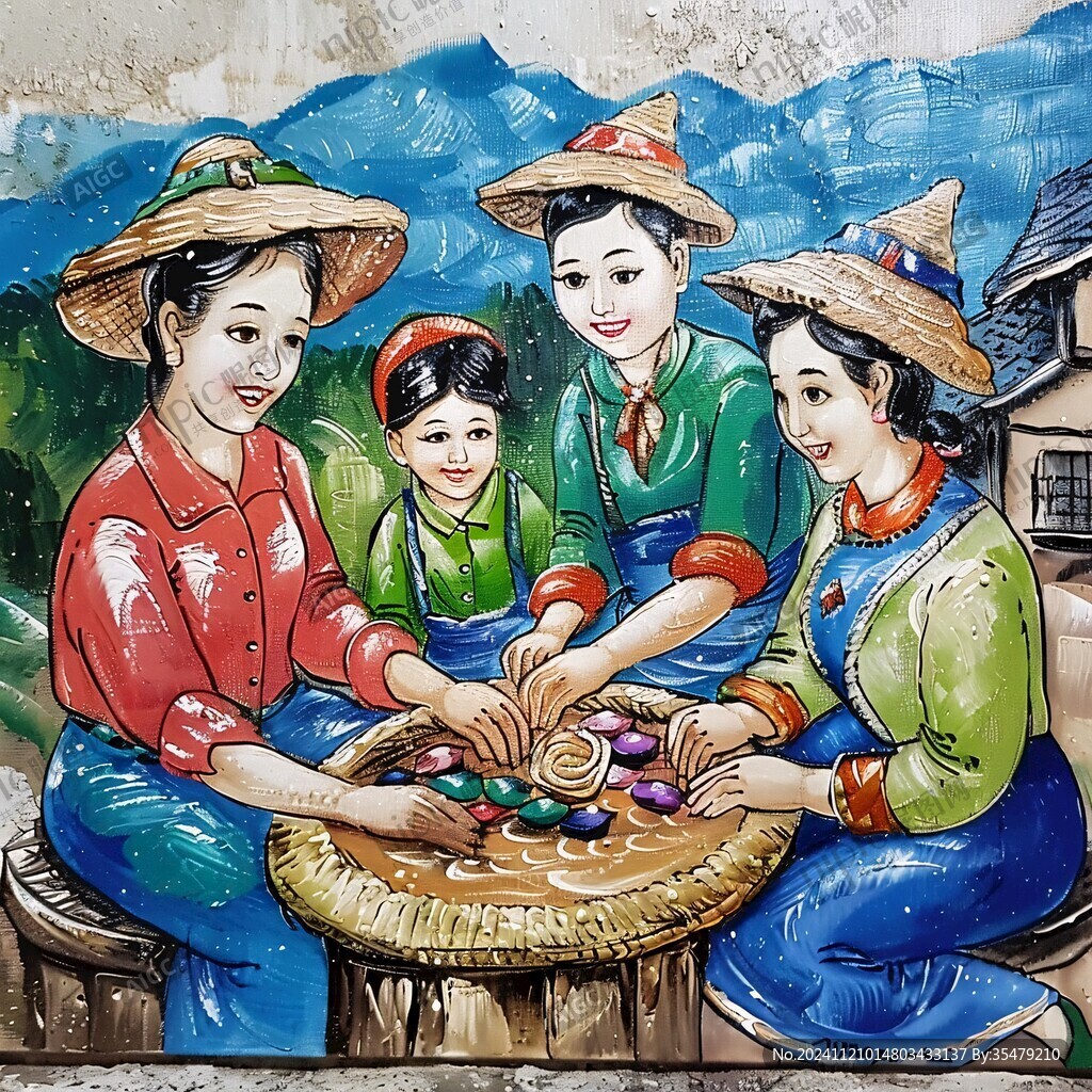 客家捆粄壁画