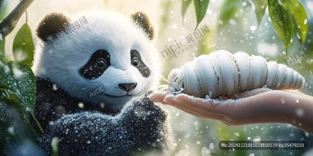 写实熊猫插画
