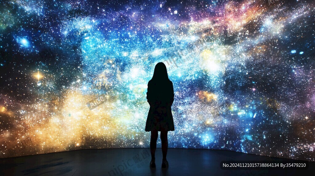 星辰大海女孩背影