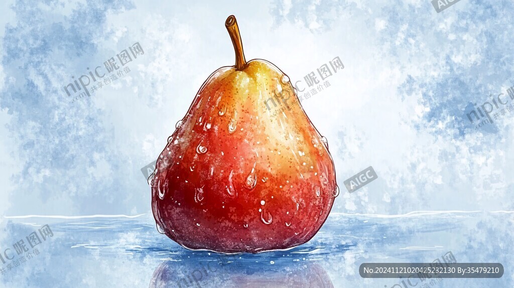 水晶梨插画