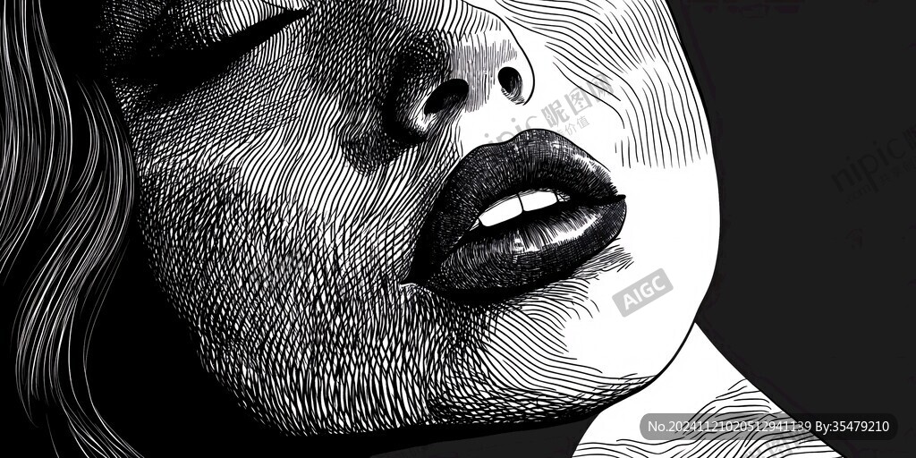 扭曲人像插画