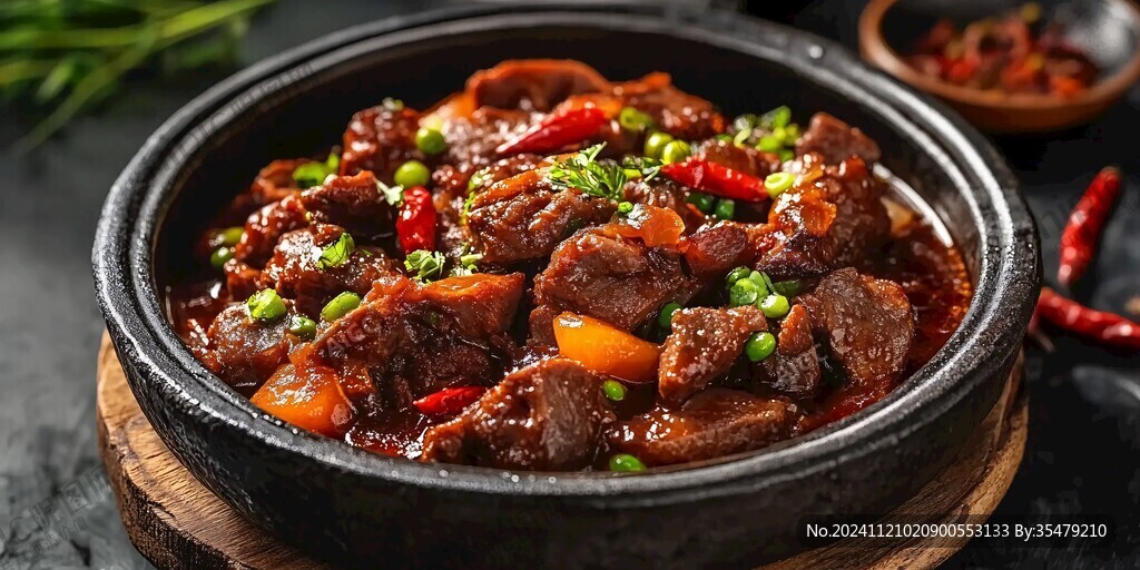 黄焖牛肉特写