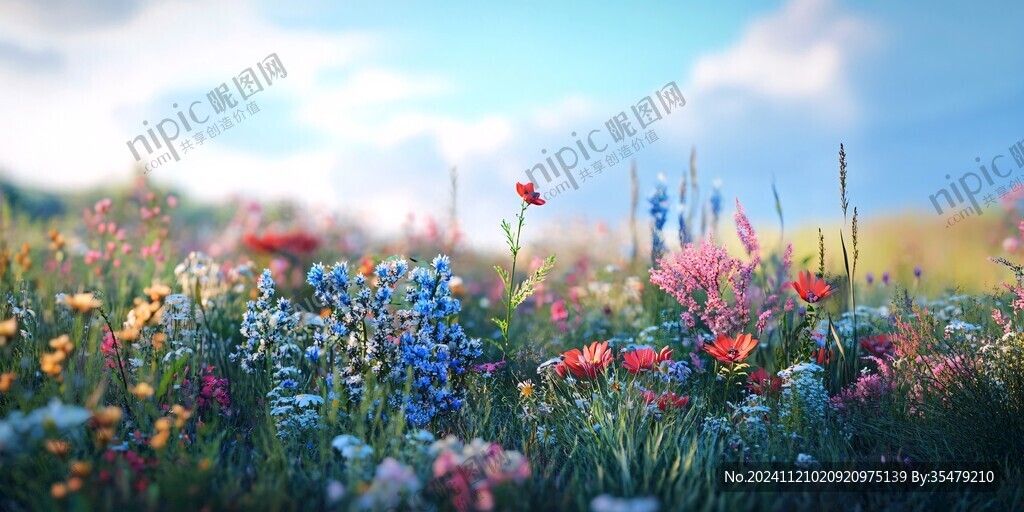 唯美梦幻花田场景