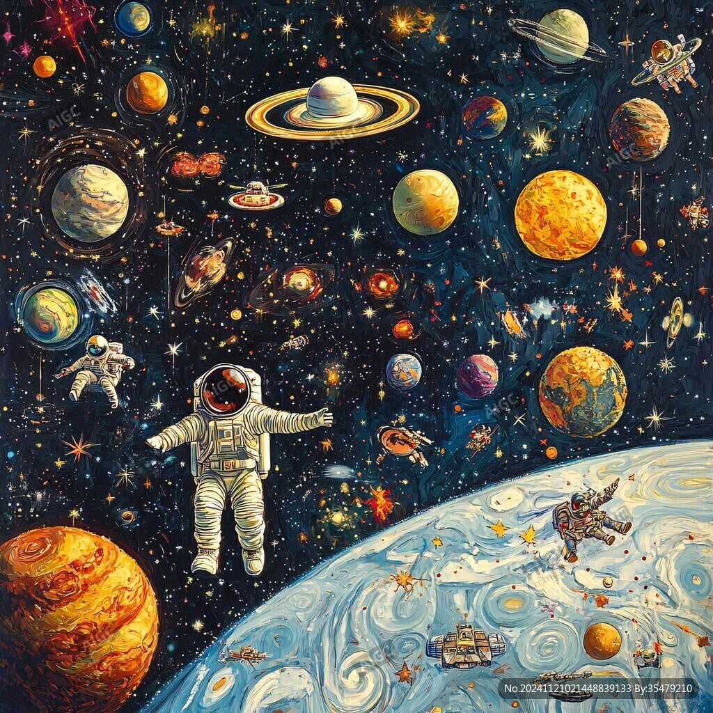 3d宇宙壁画