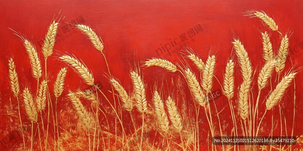 麦穗油画