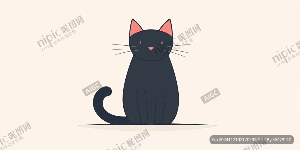 小黑猫插画