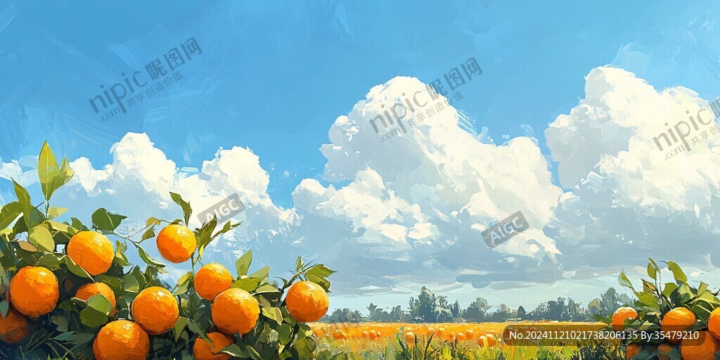 砂糖橘插画设计