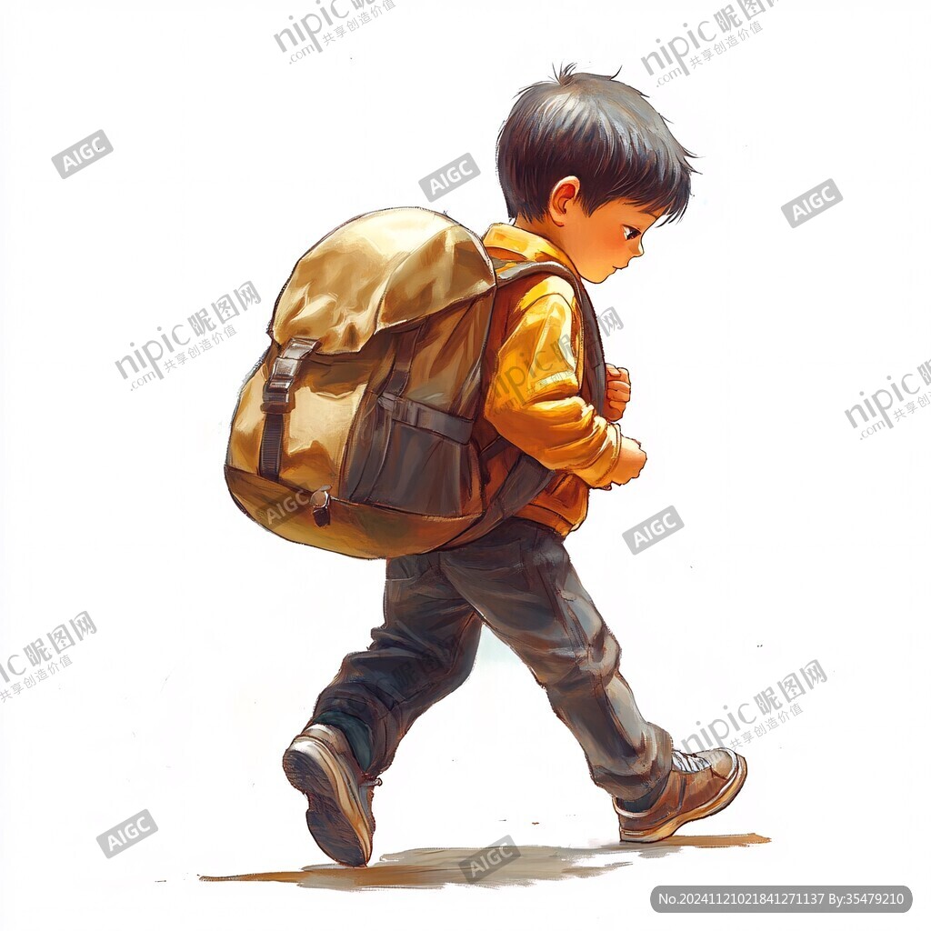 背书包的小男孩