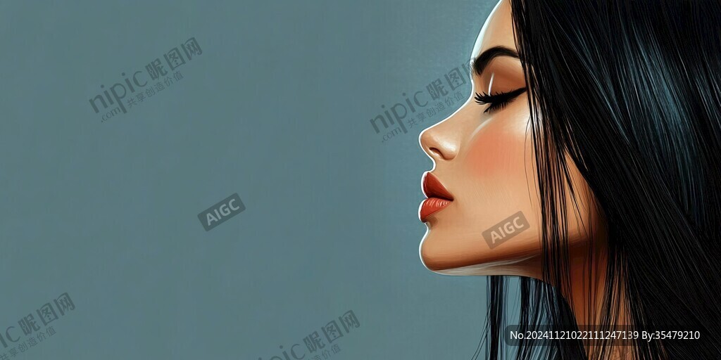 女性完美侧脸