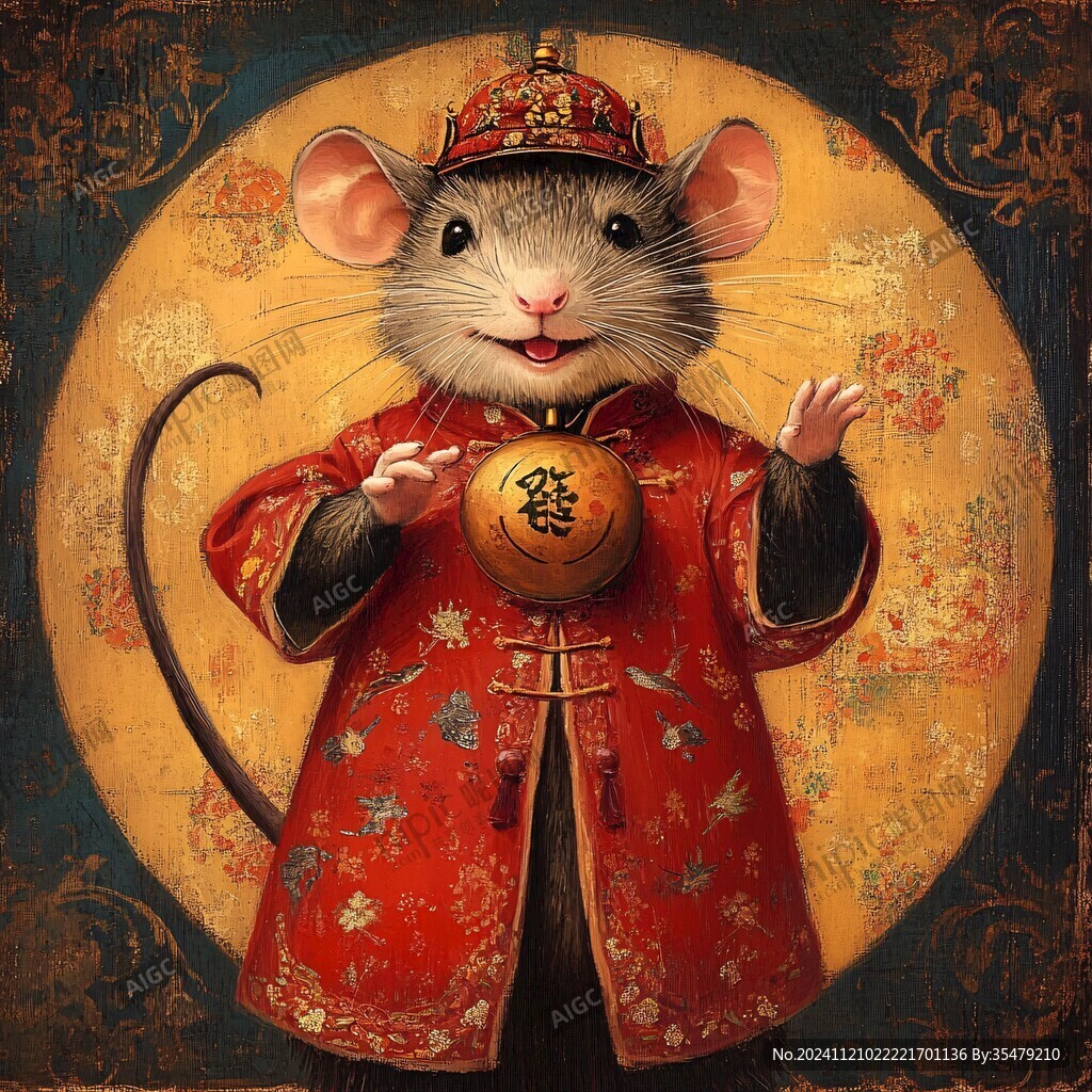 鼠年拜年插画