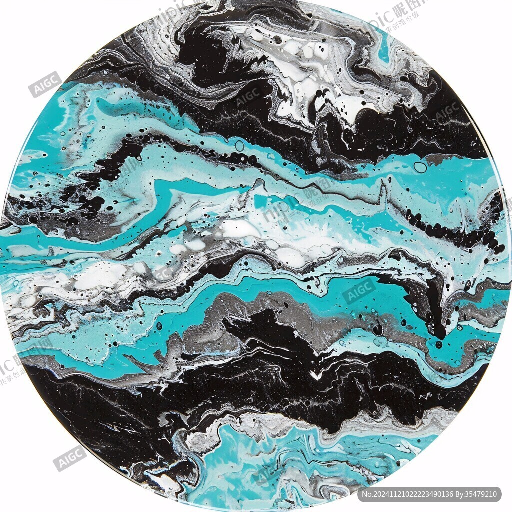 蓝色透光大理石装饰画