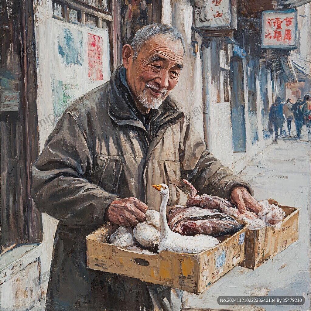 鸭货店插画挂画
