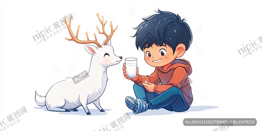 羊奶包装插画