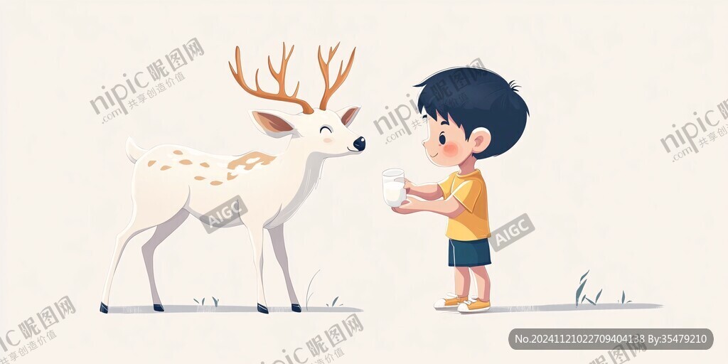 儿童插画小鹿