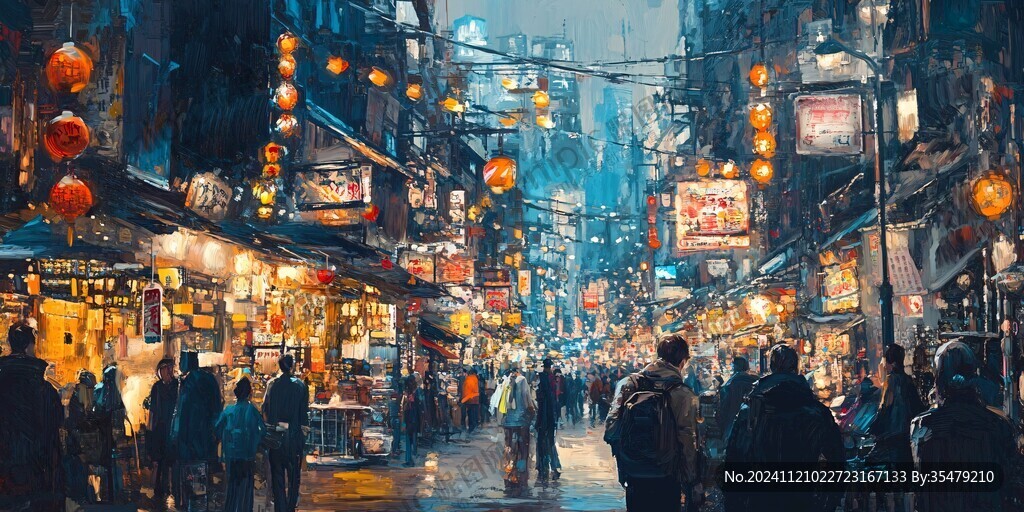 庙街插画
