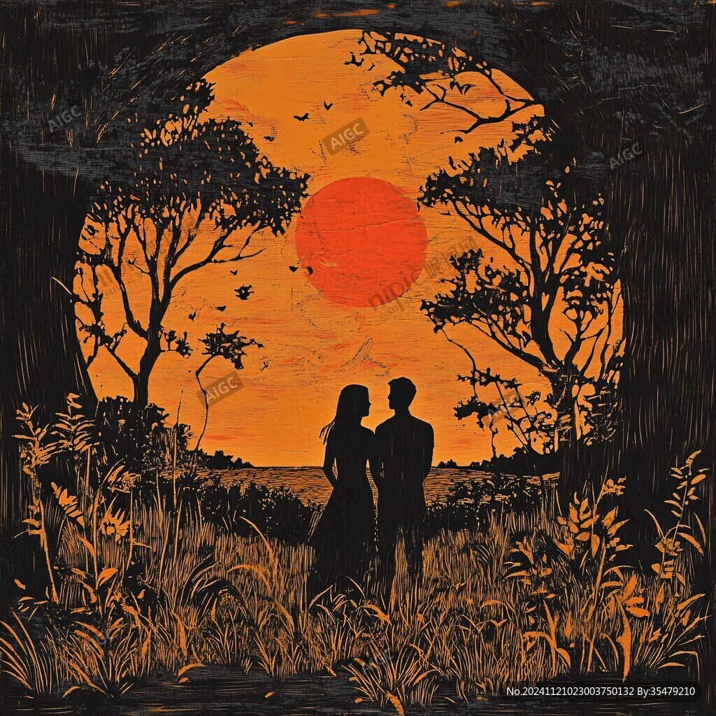 版画风格插画