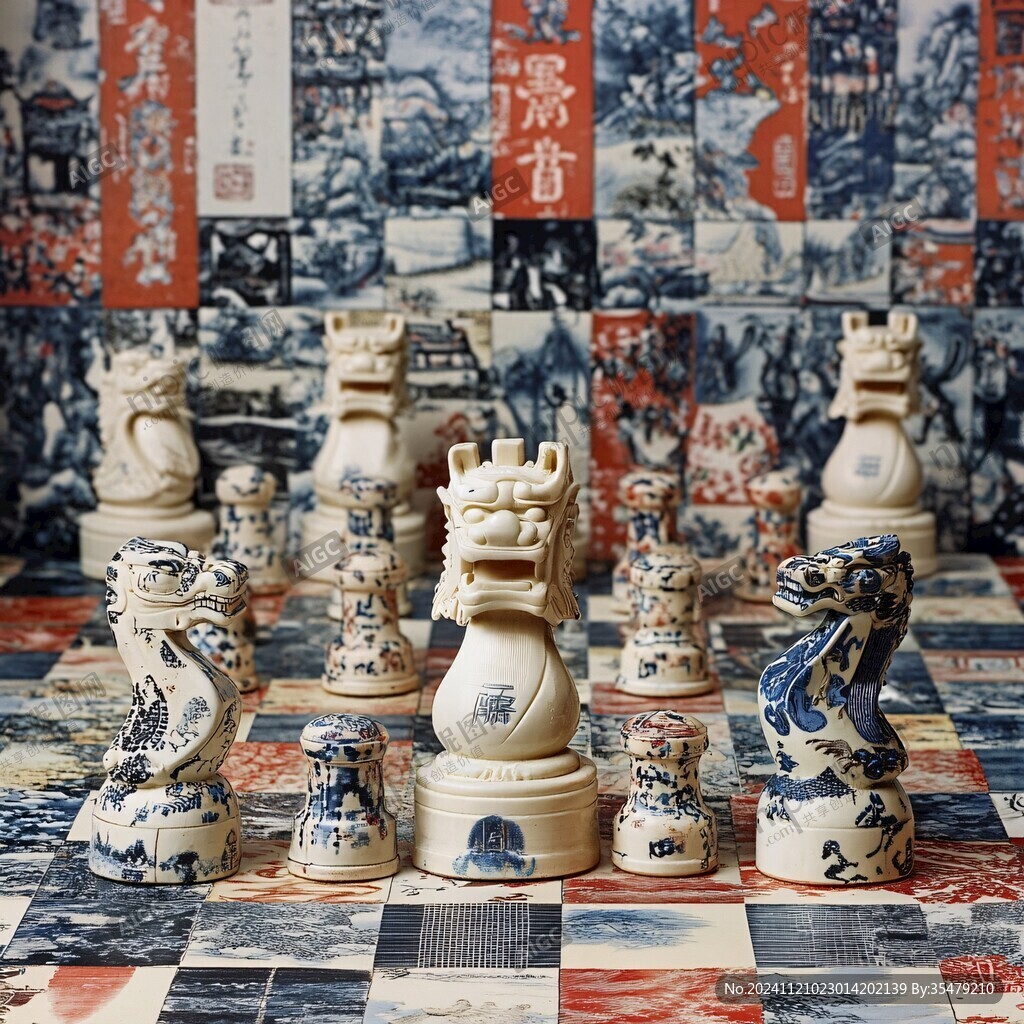泥塑下棋