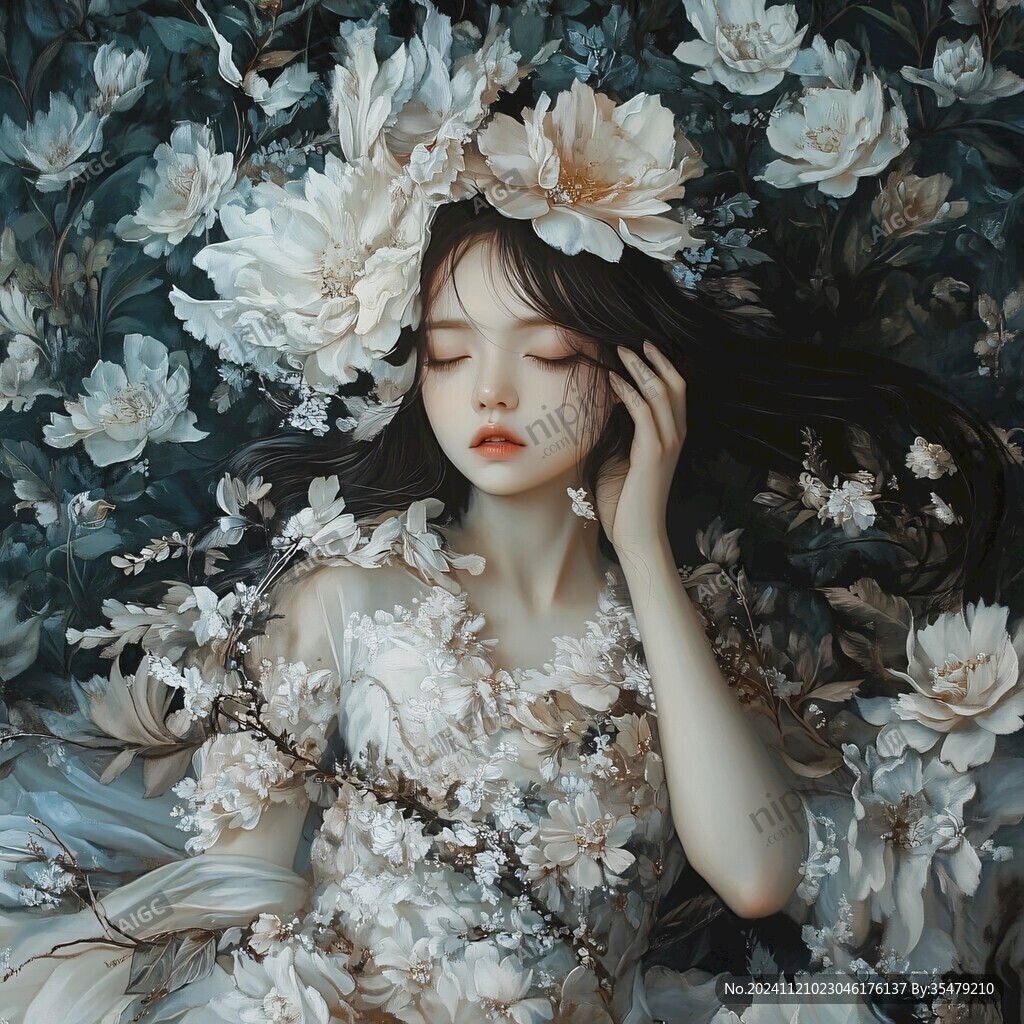 唯美少女与花系列
