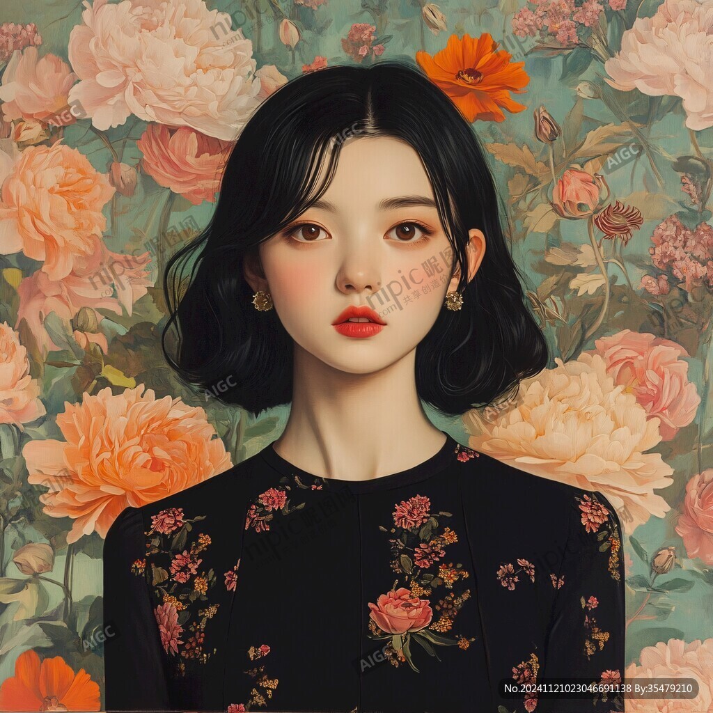 高级感女插画