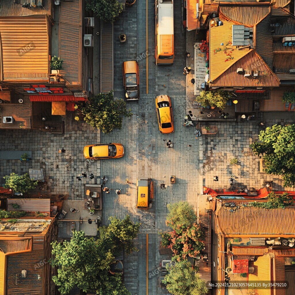 街道街景俯拍