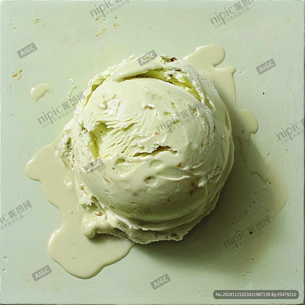 抹茶冰激凌手绘