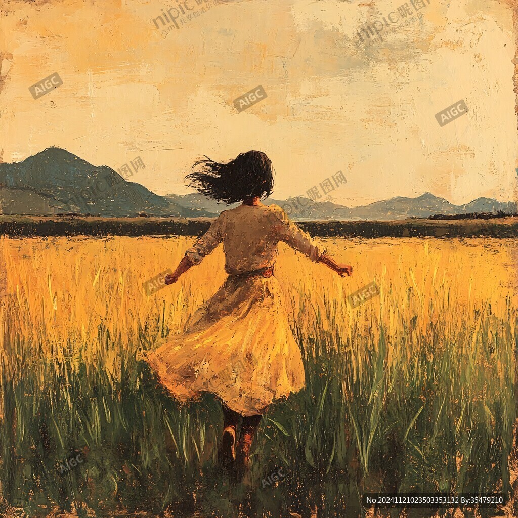 稻田与少女