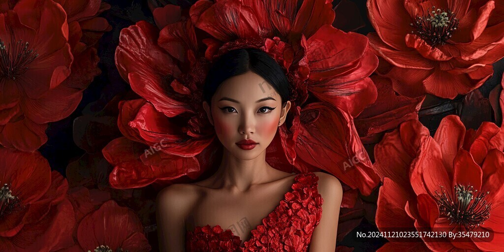 高级红色花艺配色