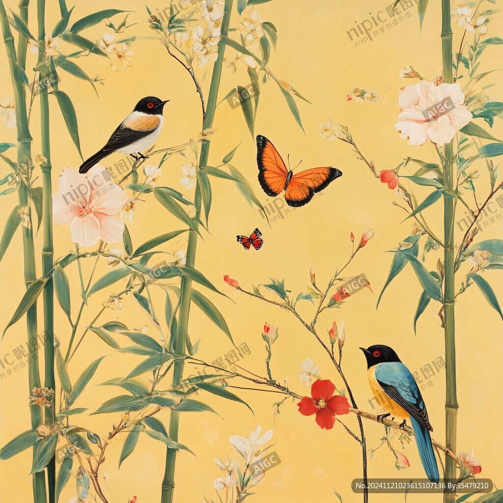 工装花鸟壁纸