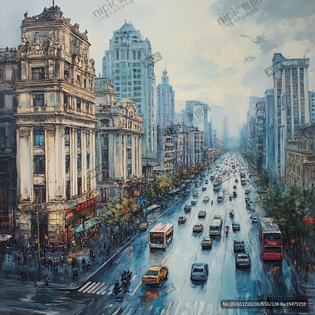 外滩油画