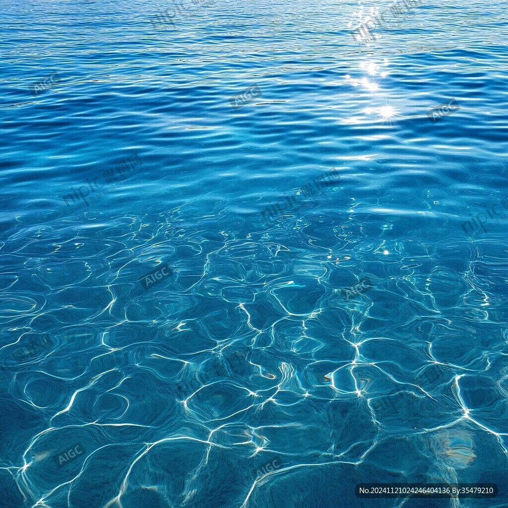 波光粼粼海水深蓝