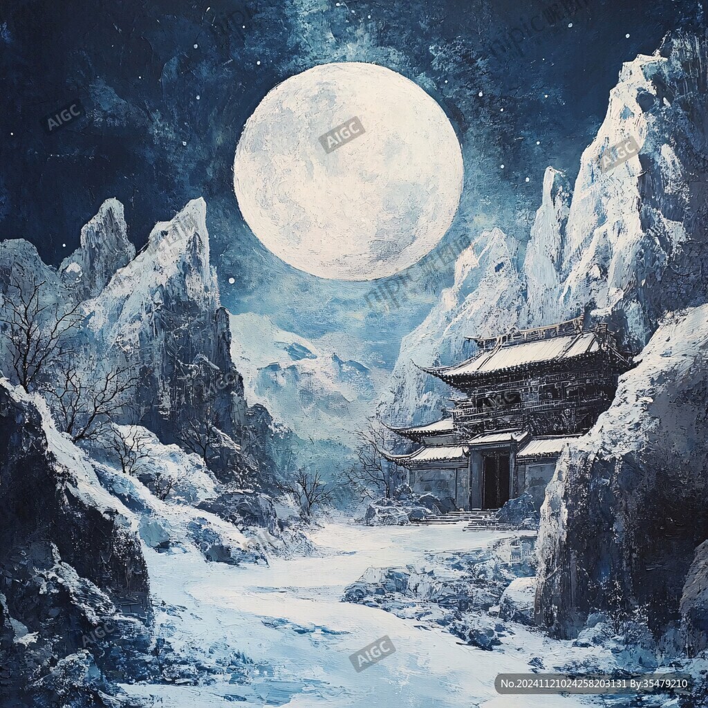 雪景古风插画