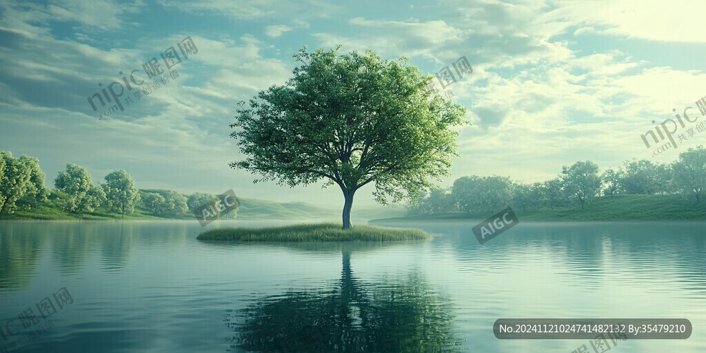水中一棵树