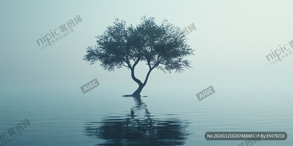 水中一棵树