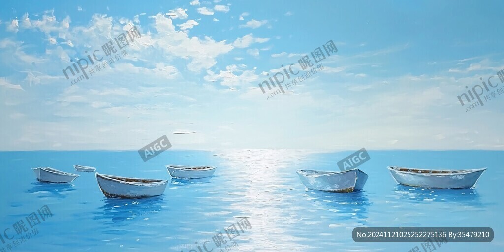 小船无框画