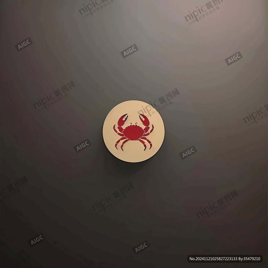 螃蟹插画标志