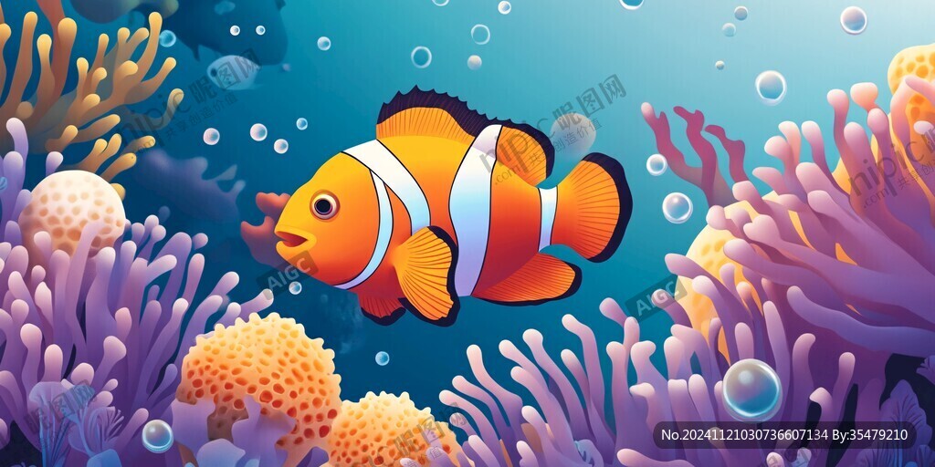 海底鱼小丑鱼