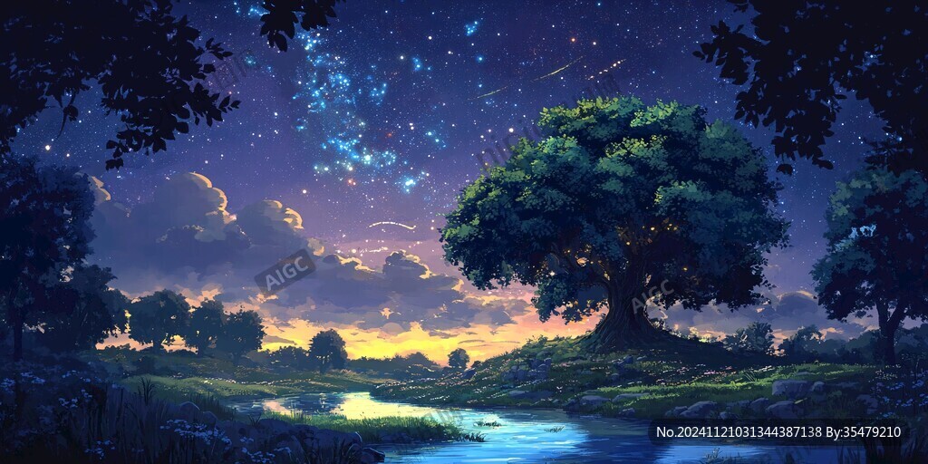 星月河幻想插画