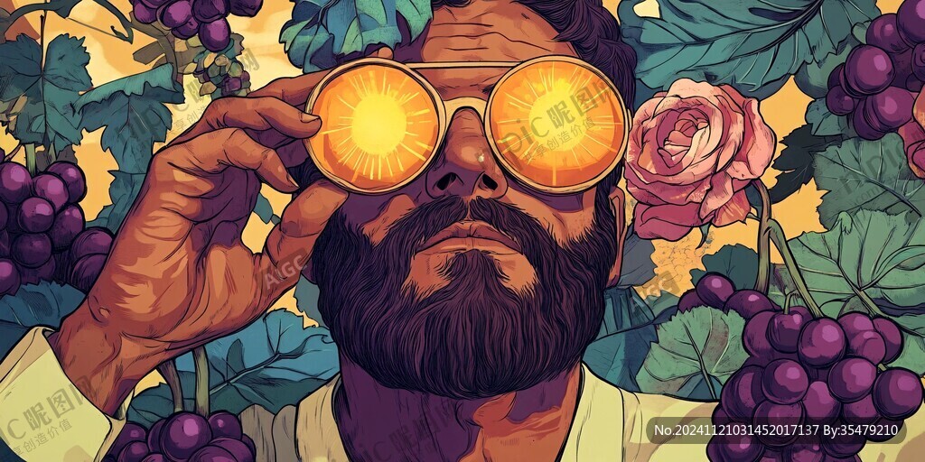 葡萄包装人物插画设计