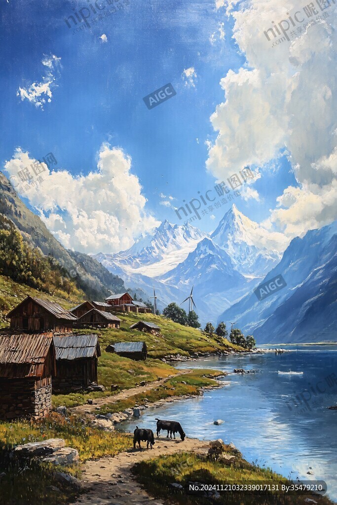 油画山水
