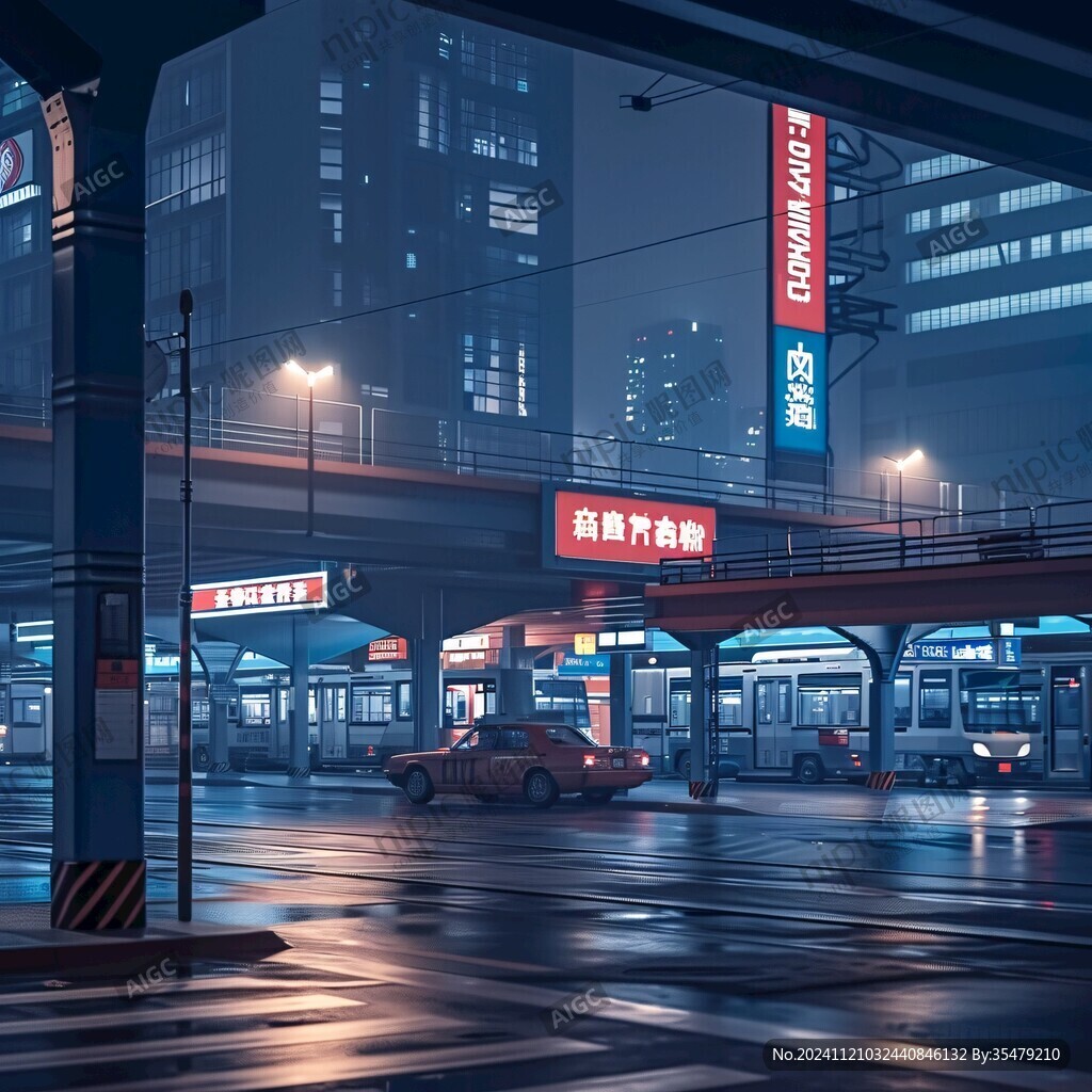 场景赛博插画