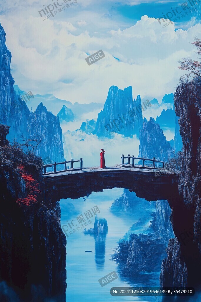 古风人像水墨山水